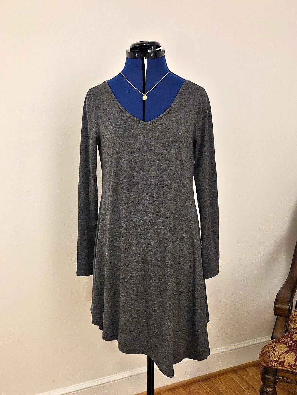 Gray Long Sleeve Dress